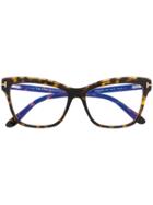 Tom Ford Eyewear Ft5619b Cat-eye Frame Glasses - Brown