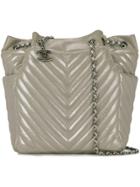 Chanel Vintage V Stitched Shoulder Bag - Metallic