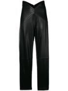 Attico High-waist Leather Trousers - Black