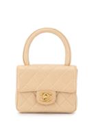 Chanel Pre-owned Quilted Cc Logos Mini Hand Bag - Neutrals