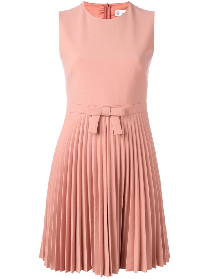 Red Valentino Pleat Skirt Dress, Women's, Size: 38, Nude/neutrals, Viscose/polyester/spandex/elastane