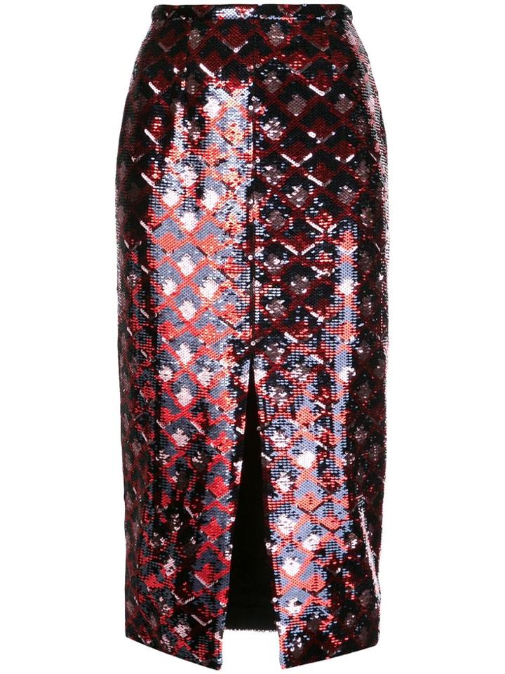 Rochas Sequin Midi Skirt - Black