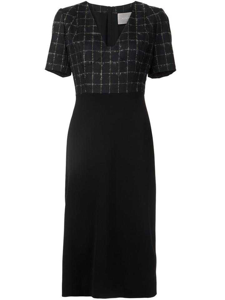 Jason Wu Check Detail Mid-length Dress, Women's, Size: 8, Black, Polyamide/mohair/virgin Wool