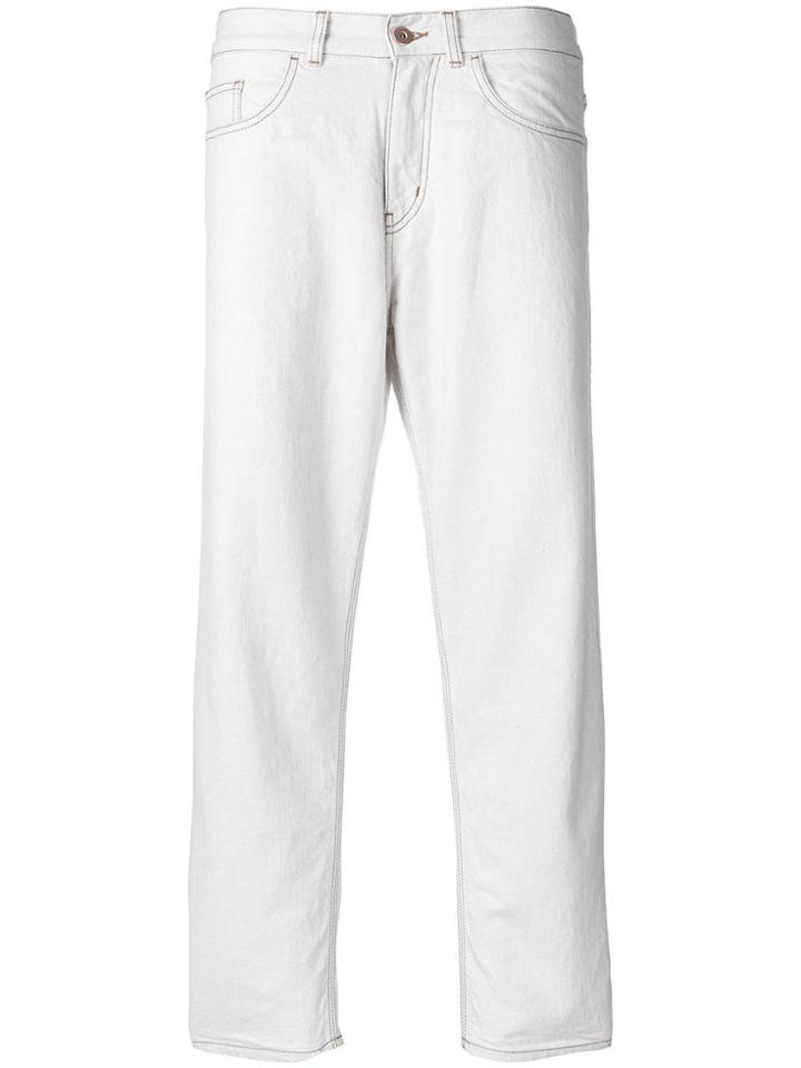 Ymc Cropped Straight Jeans - Nude & Neutrals