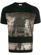 Saint Laurent Sequin Striped T-shirt - Black