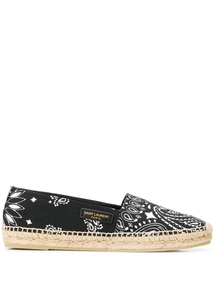 Saint Laurent Bandana Print Espadrilles - Black