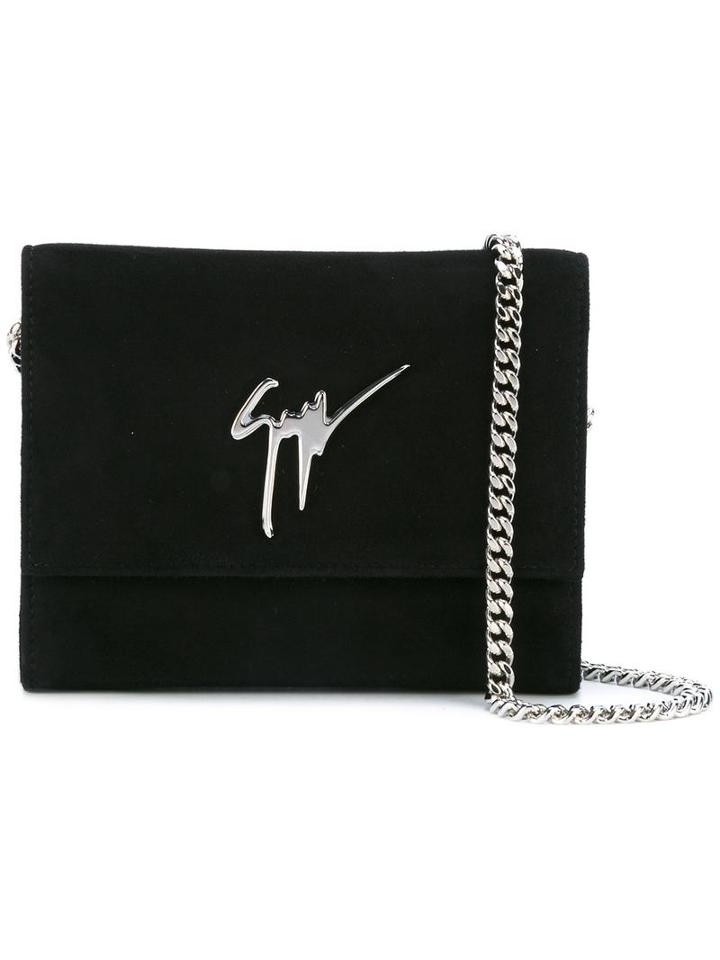 Giuseppe Zanotti Design Chain Strap Shoulder Bag, Women's, Black, Suede