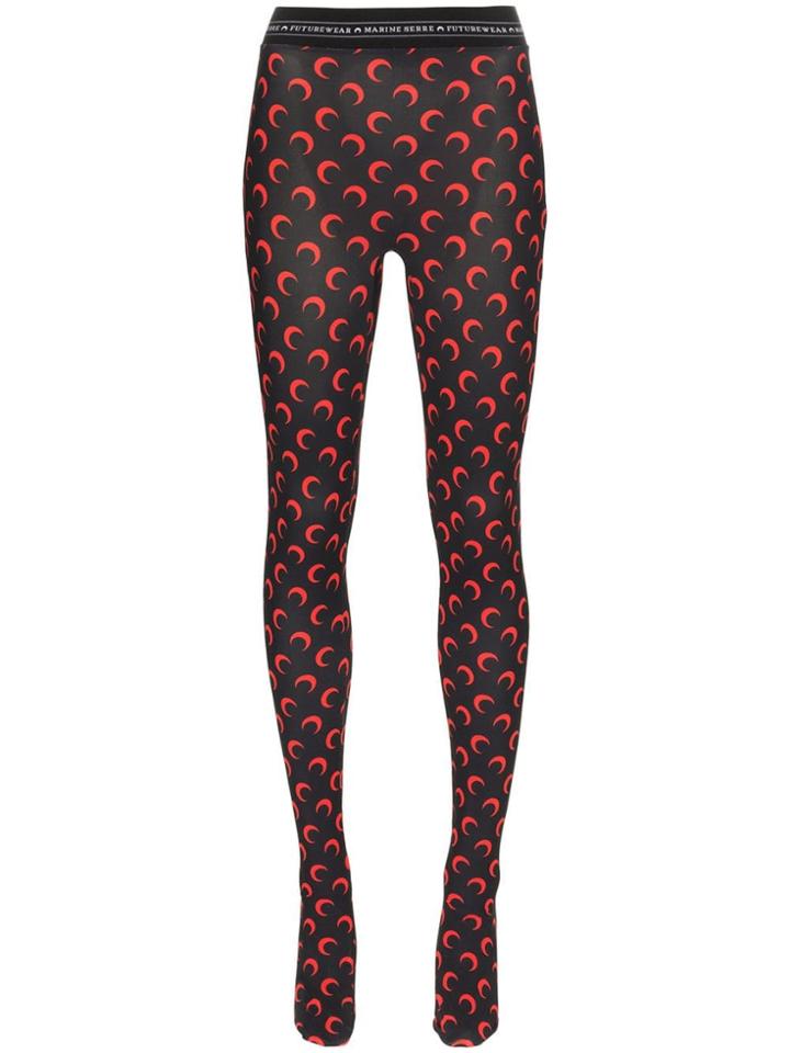 Marine Serre Moon Print Stretch Leggings - Black