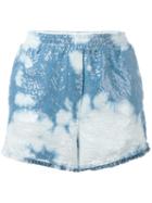 8pm Sequin Tie-dye Shorts, Women's, Size: Small, Blue, Cotton/sequin