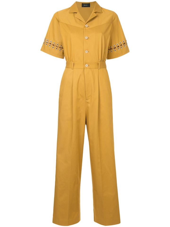 G.v.g.v. Lace-up Detail Jumpsuit - Yellow & Orange