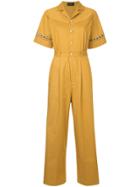 G.v.g.v. Lace-up Detail Jumpsuit - Yellow & Orange