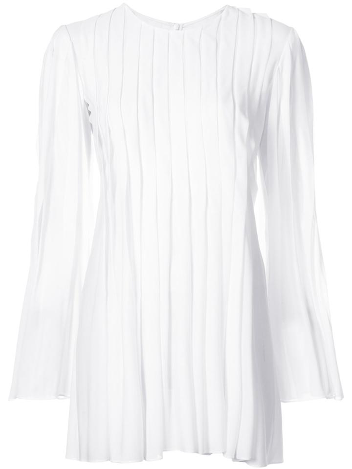 Rosetta Getty Pleated Flared Top - White