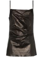 Gucci Silk And Leather Cowl Neck Mini Dress - Black