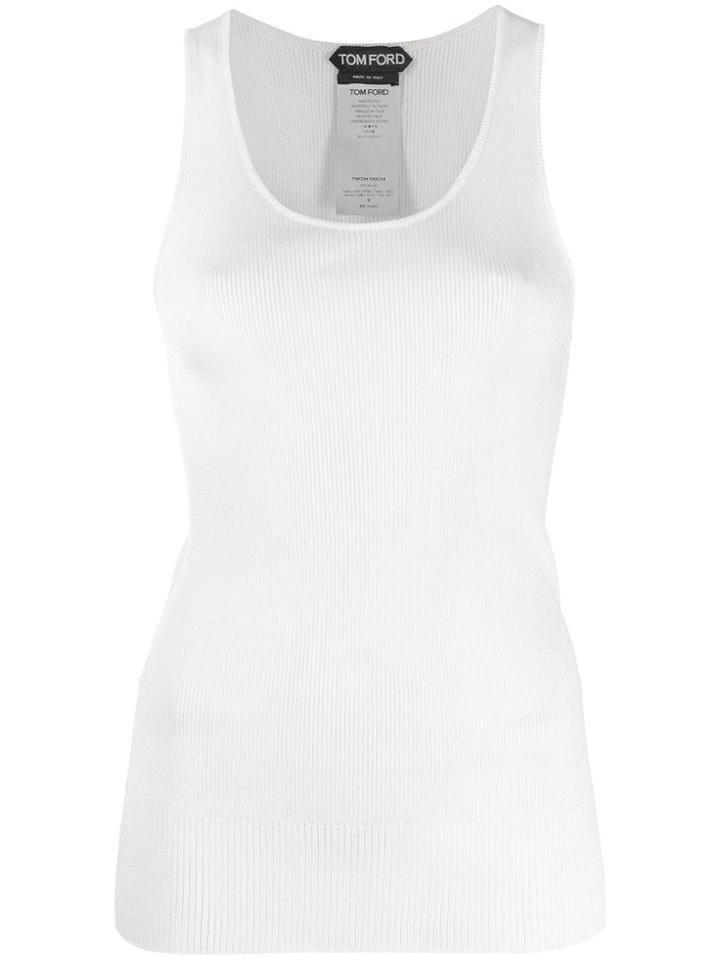 Tom Ford Round Neck Vest Top - White