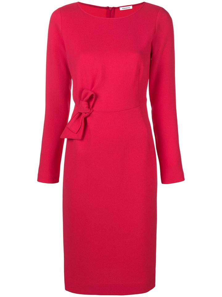 P.a.r.o.s.h. Bow Front Fitted Dress - Pink & Purple