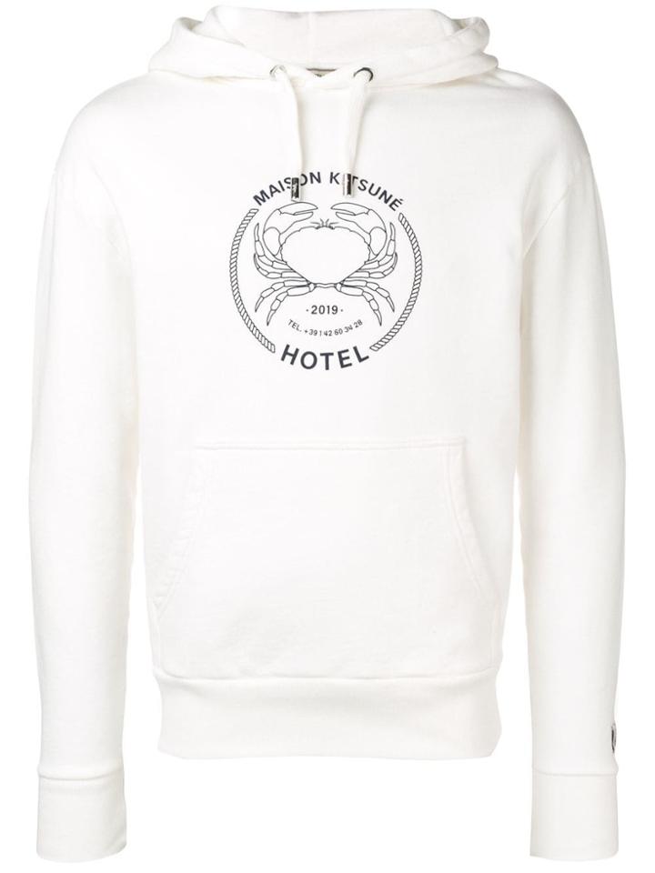 Maison Kitsuné Printed Logo Hoodie - Neutrals