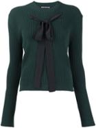 Rochas Bow Detail Ribbed Jumper, Women's, Size: 40, Green, Acrylic/polyester/wool