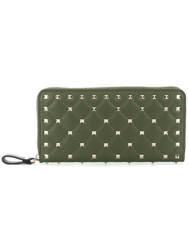 Valentino Rockstud Spike Wallet - Green