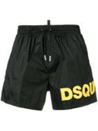 Dsquared2 Contrasting Logo Swim Shorts - Black