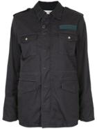 Tu Es Mon Trésor M65 Fox Fur Trim Field Jacket - Blue
