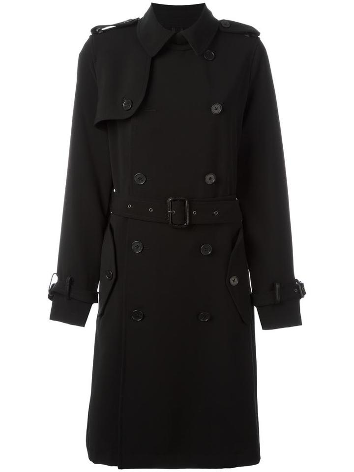 Polo Ralph Lauren Classic Trenchcoat, Women's, Size: 6, Black, Polyester/spandex/elastane/lamb Fur