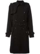 Polo Ralph Lauren Classic Trenchcoat, Women's, Size: 6, Black, Polyester/spandex/elastane/lamb Fur