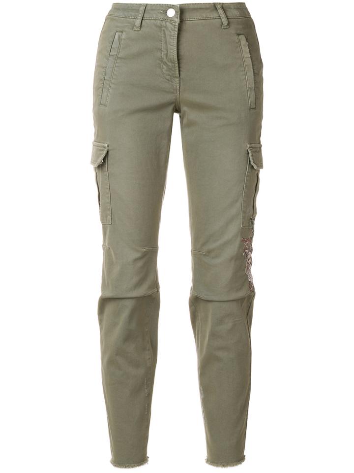 Cambio Slim Cargo Trousers - Green