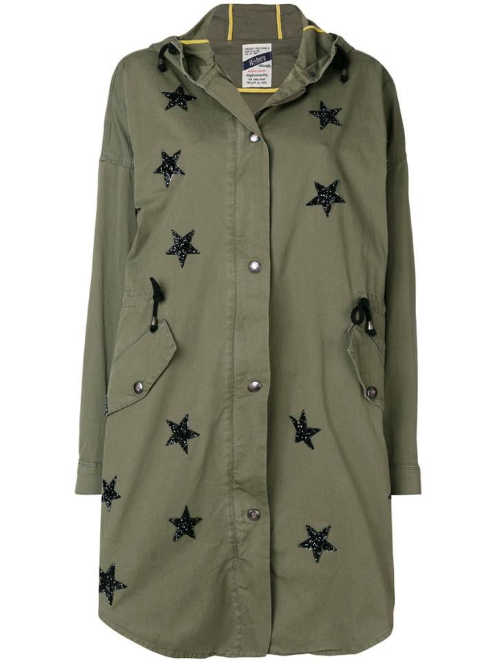 History Repeats Star Appliqué Parka - Green