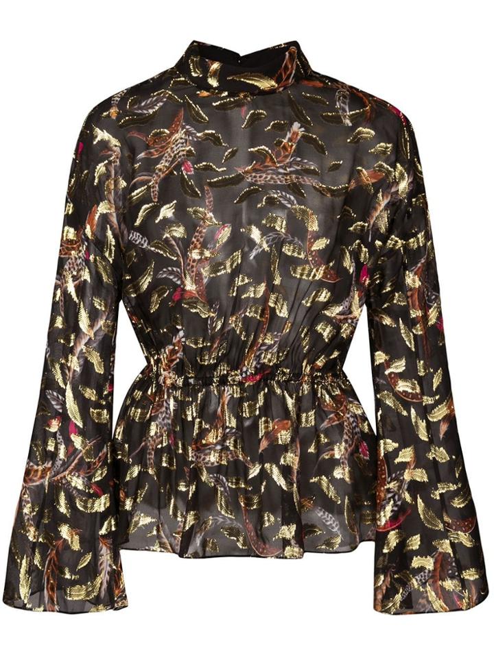 Rachel Zoe Metallic Print Blouse - Black