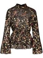 Rachel Zoe Metallic Print Blouse - Black