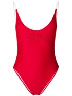 Gcds Contrast Strap Logo One-piece - Red