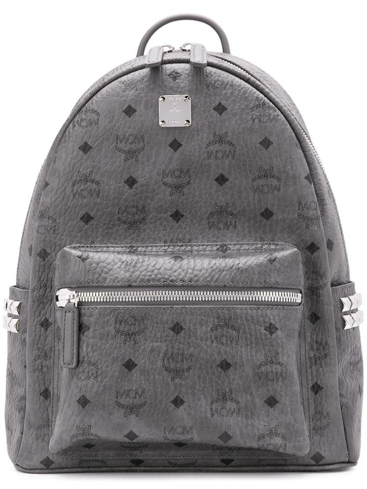 Mcm Medium Stark Backpack - Grey