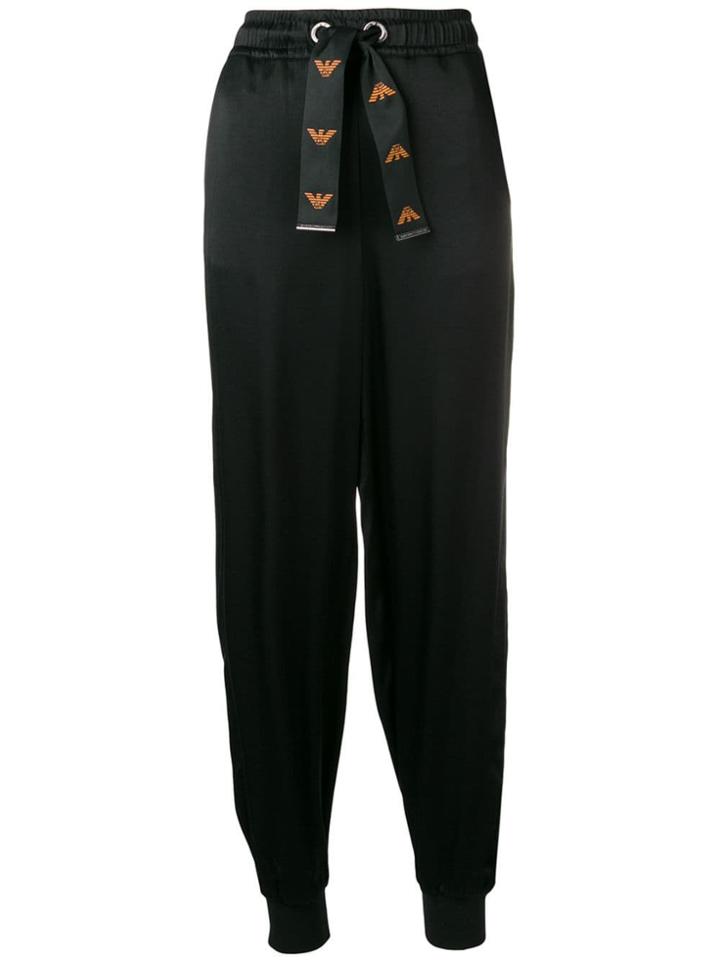 Emporio Armani Drawstring Waist Trousers - Black