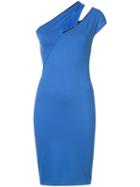 Mugler Shoulder Slash Cocktail Dress - Black