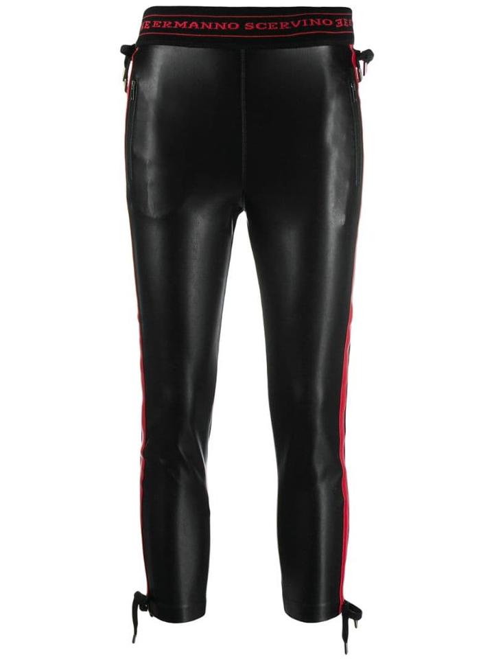 Ermanno Scervino Cropped Leather Trousers - Black