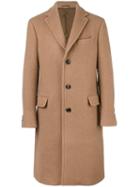 Salvatore Ferragamo Single Breasted Coat, Men's, Size: 48, Nude/neutrals, Cupro/camel Hair