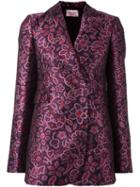 Lanvin Jacquard Floral Detail Blazer, Women's, Size: 38, Pink/purple, Acetate/polyester/acrylic/viscose
