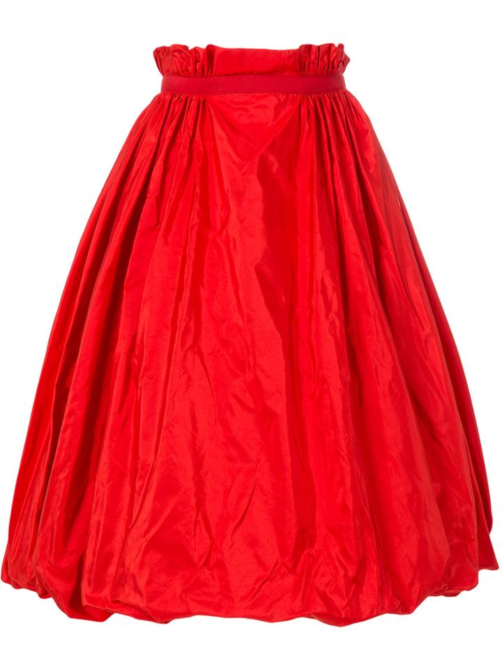 Alexander Mcqueen Taffeta Midi Skirt - Red