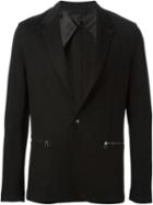 Lanvin Zipped Pocket Blazer, Men's, Size: 48, Black, Cotton/polyamide/viscose