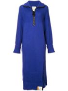 Maison Mihara Yasuhiro Oversized Zip Knitted Dress - Blue