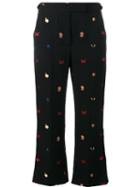 Alexander Mcqueen Embroidered Cropped Trousers