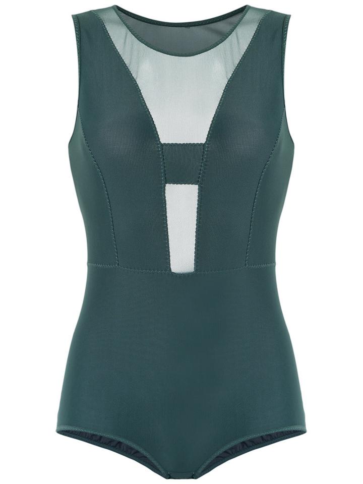 Giuliana Romanno - Panelled Bodysuit - Women - Polyamide/spandex/elastane - G, Green, Polyamide/spandex/elastane