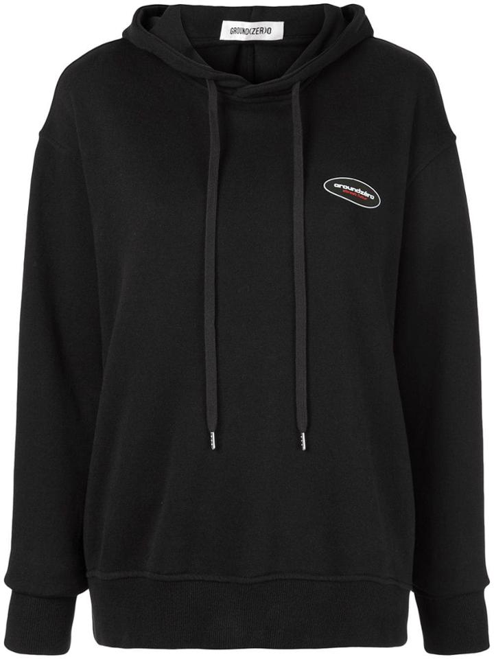 Ground Zero Tie Back Hoodie - Black