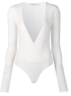 Protagonist V-neck Bodysuit, Women's, Size: Xs, White, Spandex/elastane/cotton/wool/nylon