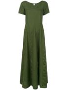 Aspesi - Flared Panelled Dress - Women - Linen/flax - 42, Green, Linen/flax