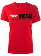 Diesel T-shirt With Diesel 90's Logo - Red