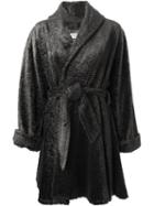 Lanvin Vintage Faux Fur Belted Coat