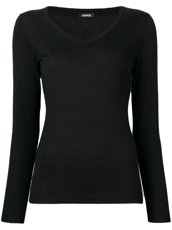 Aspesi Long Sleeve Top - Black