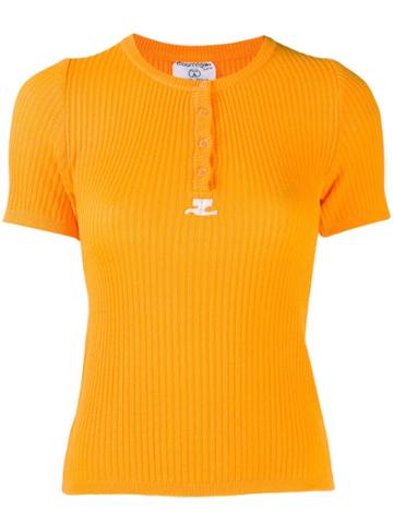 Courrèges Pre-owned Knitted Ribbed T-shirt - Orange
