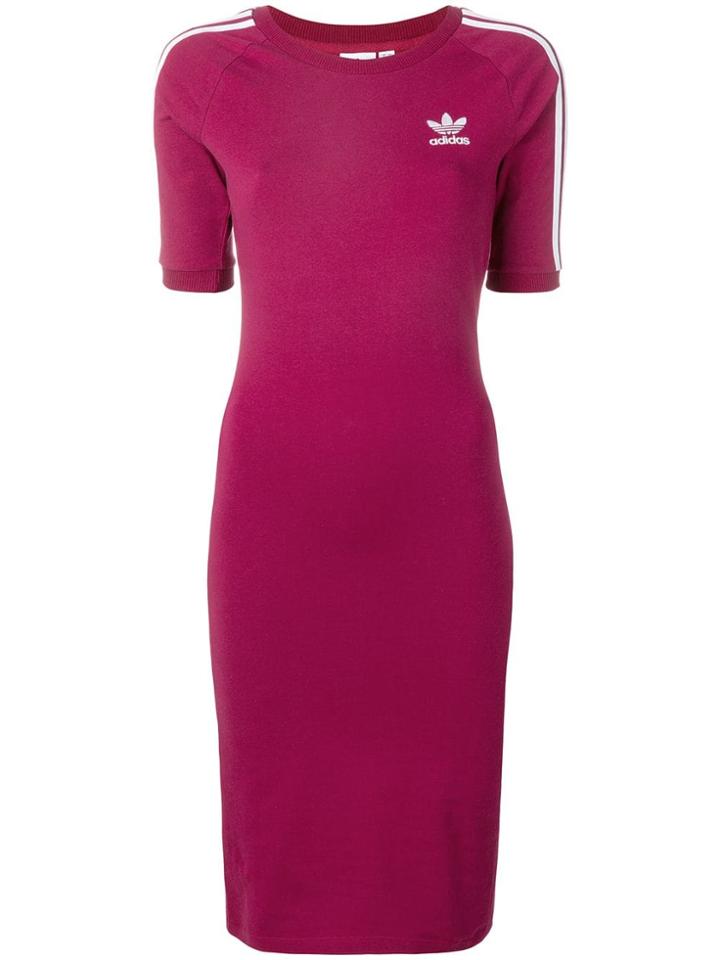 Adidas 3-stripe Midi Dress - Red
